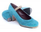 Zapatos modelo Amaya en Ante Azul agua 