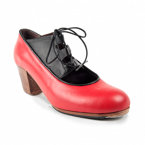 05 Piel Rojo | 24 Piel negro | Tacón cubano alto 60mm nogal