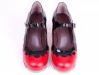 05 Red Leather | c24 Black Patent Leather |  Roper low 50 mm covered heel