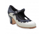 07 Ivory Leather | 24 Black Leather | Roper High 60 mm black heel