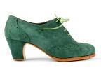 A13 Green Suede | Roper low 55mm covered heel, side view