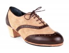 A08 Beige suede | 11 Brown leather | Cuban boot 50 mm natural heel, made to measure