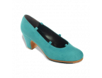 A17 Blue water suede | Roper low 55 mm covered heel