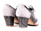 Fantasy leather (out of catalog) | A22 Silver gray suede | Cuban 45 mm covered heel, detail 