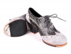Fantasy leather (out of catalog) | A22 Silver gray suede | Cuban 45 mm covered heel, with nails