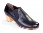 Chapín Rafael Black Leather, Cuban boot natural heel