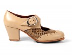 08 Beige leather | 73 Beige Fantasy leather | Cuban high 60 mm covered heel, external view