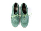 A13 Green Suede | Roper low 55mm covered heel, upper view