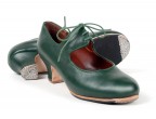 16 Bottle green leather | Monet low 50mm covered heel with nails