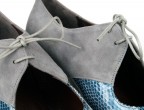 A23 Gray suede | Fantasy leather (out of catalog) | Cuban 45 mm walnut dyed heel, detail