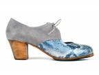 A23 Gray suede | Fantasy leather (out of catalog) | Cuban 45 mm walnut dyed heel, handmade by ArteFyL
