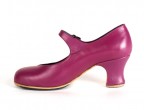 20 Aubergine leather | Monet low 50 mm covered heel, interior