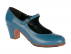 14 Teal leather | Roper low 55 mm covered heel