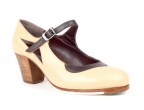 Leather 08 Beige & 11 Brown combination | Cuban 45 mm walnut dyed heel