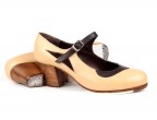 Leather 08 Beige & 11 Brown combination | Cuban 45 mm walnut dyed heel, with nails