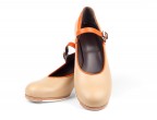 09 Camel leather | 03 Orange Leather | Roper low 55 mm covered heel, for professional dance