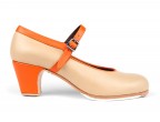 09 Camel leather | 03 Orange Leather | Roper low 55 mm covered heel, handmade to measure by ArteFyL
