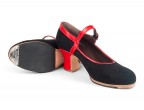 A24 Black suede | 05 Red leather | Monet low 50 mm covered heel, nails