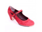 05 Red Suede | Heel: Roper low 55 mm covered