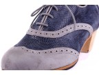 Fantasy leather | A23 Gray suede | Cuban boot 50 mm natural heel, detail